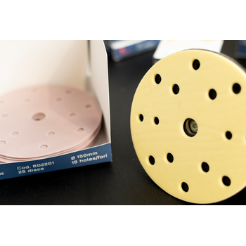 Micrum MIL Finishing Scheibe 150 mm-Ø 15 Loch, P800, gelb, 25 Stück/Pack