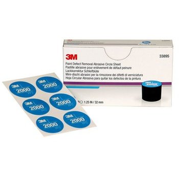 3M™ Lackkorrektur Handschleifsystem  Schleifblüte P2000, rund 32mm, hellblau, Box à 60 Stück 