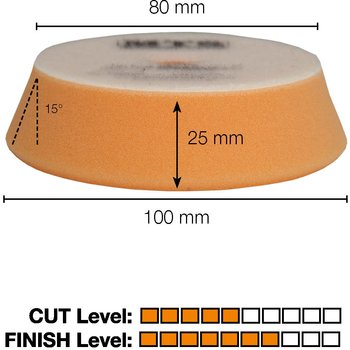 MTS Polierpad Pro - mittel, orange, ø 80/100 mm, 2 Stk.