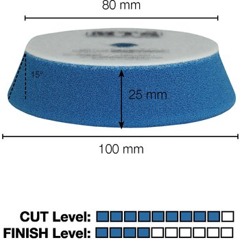 MTS Polierpad Pro - sehr stark, blau, ø 80/100 mm, Box à 48 Stk.