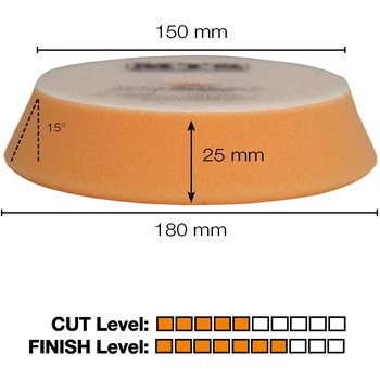 MTS Polierpad Pro - mittel, orange, ø 150/180 mm, 6 Stk.