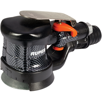 Rupes Pneumatischer Einhand-Exzenterschleifer RA75A inklusive Teller, Ø 75 mm, Klett, HUB 3 mm, vorgerüstet für den Anschluss an ein Absaugsystem
